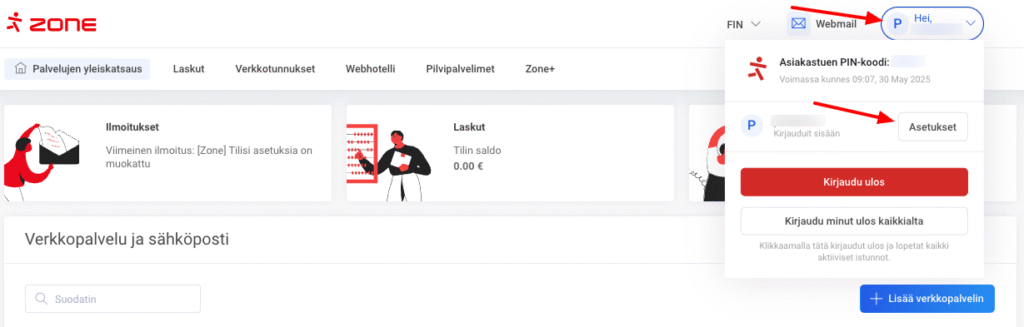 Lisäsähköpostiosoitteen lisääminen ZoneID-tilille tarkoittaa, että verkkopalvelun ylläpitäjälle tai kehittäjälle voidaan määrittää ylimääräinen sähköpostiosoite asiakastilille, jolloin he saavat kopion kaikista palveluun liittyvistä ilmoituksista.