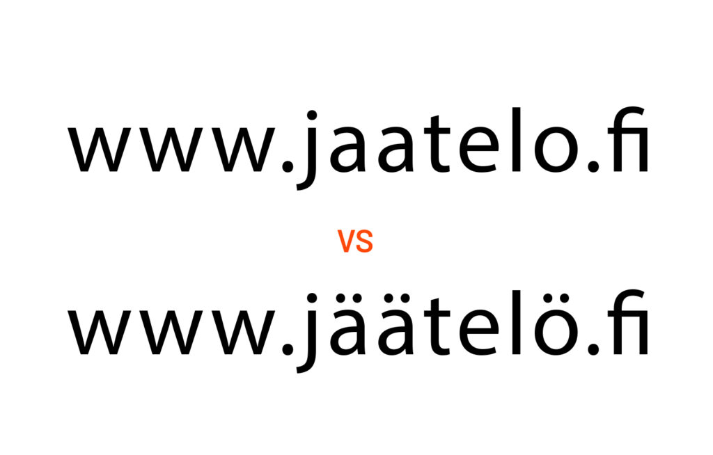 If you already have a .fi domain, in Finland, it is also possible to order an IDN domain name (ä, å, ö, ü and the Cyrillic alphabet used in the Finnish language), where the characters are non-ASCII characters.