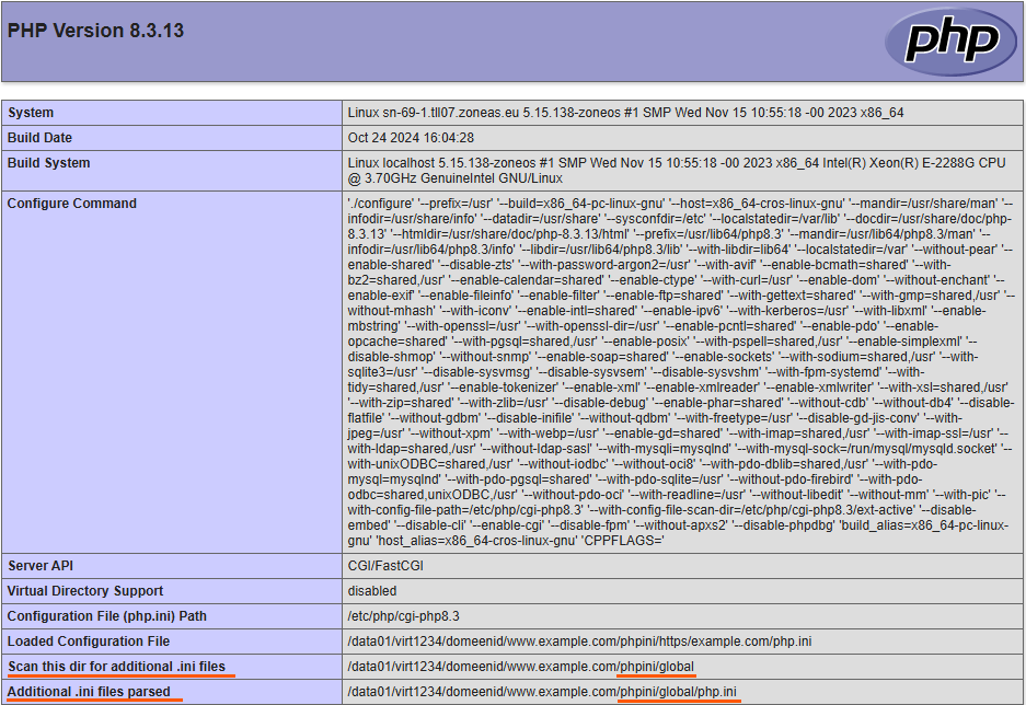 php.ini-tiedoston muokkaaminen (max_execution_time, memory_limit) on yksi mahdollisuuksista kuinka voidaan hallita Webhotellin PHP-laajennuksia ja arvoja. Lisäksi saa niitä muokata paikallisen .user.ini-tiedoston tai verkkopalvelimen hallintapanelin kautta.