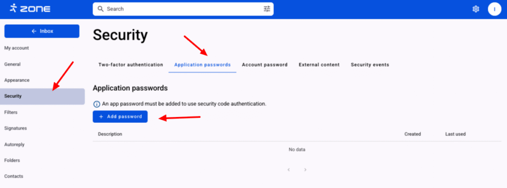 Email application passwords are 16-digit passcodes which are meant for additional security to a specific device or e-mail program. In order to add application password, log in to your email account at Webmail.
Then click on the gear icon on the top right and View all settings.